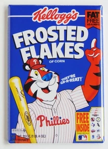 IMÁN NEVERA de cereales de los Filis de Filadelfia caja de escamas esmeriladas - Imagen 1 de 3