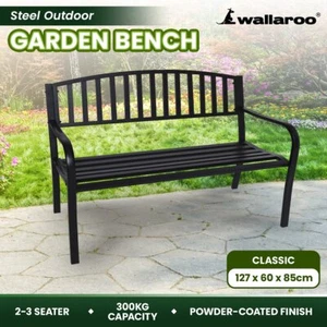 Wallaroo Steel Outdoor Garden Bench 2 to 3-Seater - Classic - Picture 1 of 11