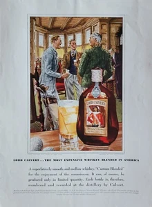 Lord Calvert & Soda @ Club, Leslie Saalburg Painting Vintage 1939 Liquor Ad - Picture 1 of 1