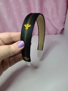 Black Satin Gold Bee Headband+ Green+Red-Great Gift for Child, Teen & Adult - Picture 1 of 4