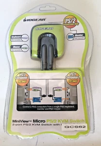 IOGEAR 2-Port MiniView Micro PS/2 KVM Switch with 2 Cables, GCS62 - Picture 1 of 2