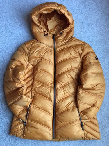 MICHAEL KORS Giacca Tampone Trapuntata Con Cappuccio Cappotto Calendula Media