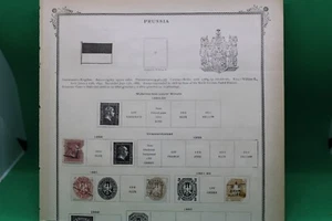 1856-1865 4 Prussia Stamps hinged on page - Picture 1 of 4