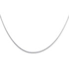 14K White Gold 1Mm Sparkle Omega Necklace Chain 17" Inch Girls Womens Ladies