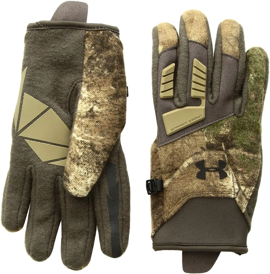 Under Armour Men Speed freak Wool Hunting Camo Tech Gloves Realtree Xtra NWT - M - Image 1 of 4