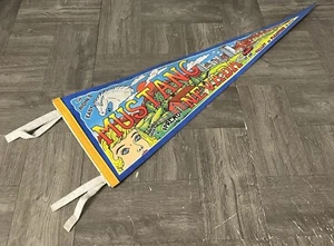 Vintage Mustang Ranch Nevada Brothel Pennant Flag Pop Art 1980s Felt Rare 27" - Picture 1 of 8
