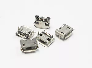 5 X Connector Micro USB 5 Pin Female, Female Microusb Connector SMD - Picture 1 of 1