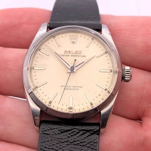 Rolex Oyster Perpetual 6565 Vintage Late 1950's Mens Steel Automatic 34mm Watch - Picture 1 of 9