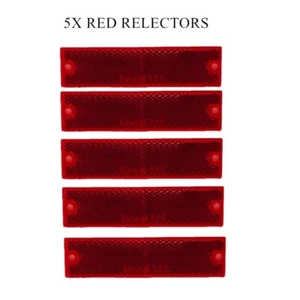 5 PCS 4 3/8" x 1 1/8" Red Trailer Rectangular Self Adhesive Reflectors - Picture 1 of 6