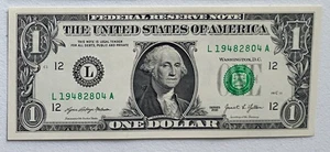 1948 28, April - L19482804A  BIRTHDAY-ANNIVERSARY  $1 (ONE DOLLAR) NOTE - Picture 1 of 2