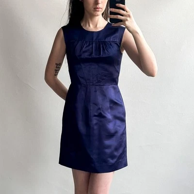 Prada vintage 00s (FW 2007) blue structured mini dress 40 xs/s - Image 1 of 4