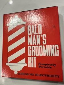 Kit toelettatura uomo calvo barbiere vintage pettine espositore scherzo regalo vintage da collezione - Foto 1 di 7
