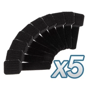 5x LABEL THE CABLE PRO Wall Klettkabelhalter 50er Set - schwarz - Bild 1 von 6