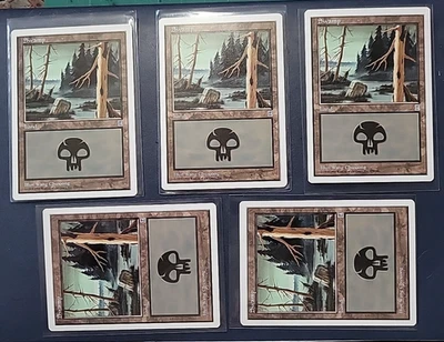 1999 Magic the Gathering Portal Three Kingdoms one #173 Swamp Land - Image 1 of 4