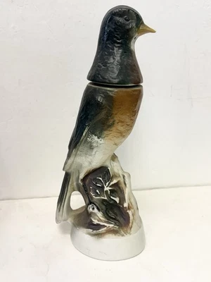 Vintage Jim Beam Trophy Series Bird On Stump Robin Whiskey Decanter 1969 Empty - Image 1 of 4