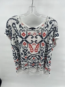 Tommy Hilfiger Women’s Boho Short Sleeve Round Neck 100% Linen T-Shirt XL - Picture 1 of 6