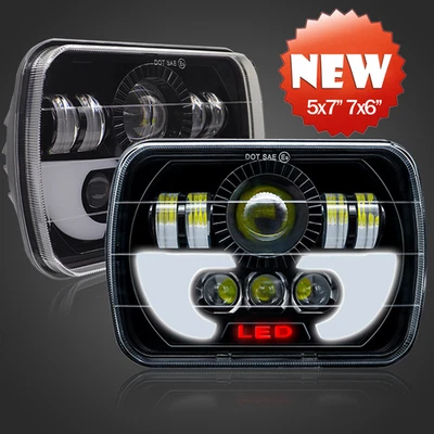 Faro rectangular LED HI/LO 2012-2023 para Western Star 4700SB 2 piezas 120 W 7x6 pulgadas Foto 1 de 4