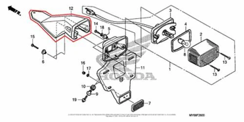 NEW OEM HONDA XR 650 L REAR FENDER TAIL LIGHT RUBBER GUARD Foto 1 de 1