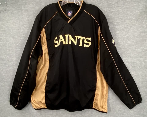 NFL New Orleans Saints Adult Extra Large Windbreaker Pullover Embroidered Cover