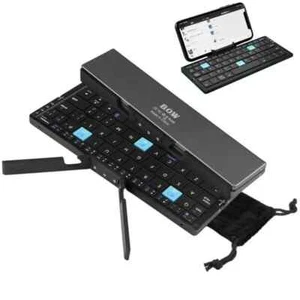 Rechargeable Mini Foldable Aluminum Keyboard for iPad, Tablets, and Smartphones - Picture 1 of 14