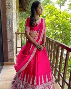 Lehenga Traditional Party Indian Pakistani Wedding Bridal Bollywood Lengha Choli - Picture 1 of 4