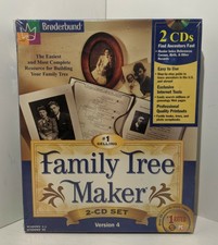 Broderbund Family Tree Maker 2-CD Set VERSION 4 Windows 95 and 98