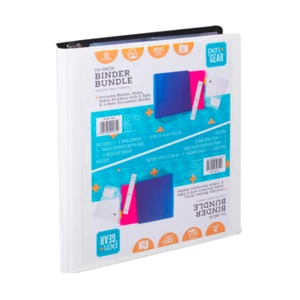 Pen + Gear 1.5" D-Rings Binder Bundle Ruler Dividers 350 Sheets White - Picture 1 of 7
