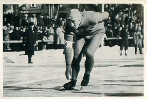 IVAR BALLANGRUD NORGE SPEED SKATING GARMISCH-PARTENKIRCHEN 1936 IMAGE CARD - Picture 1 of 2