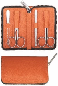 Erbe SOLINGEN PREMIUM Manicura Estuche BECKER-MANICURA PIEL Naranja ACERO INOXIDABLE ALEMANIA - Imagen 1 de 8