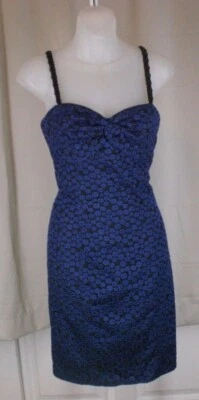 Vestido talla 8 FROCK By Plenty Tracy Reese negro azul real sin mangas movible para mujer Foto 1 de 4