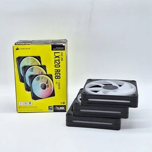 CORSAIR iCUE Link LX120 RGB 120mm PWM Fans Triple Pack – Black [CO-9051026-WW] - Afbeelding 1 van 3