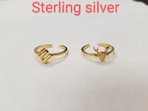 Neu Sterlingsilber verstellbare Ringe (Hirsch- und Zickzackring) - Bild 1 von 6