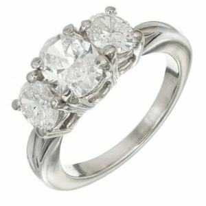 2ct Simulated Diamond Engagement Ring Classic Three Stone White Gold Plated - Picture 1 of 6