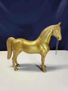 Kroll goldfarben Modellpferd Vintage Kette Trense Pony Hengst Kunststoff #2 - Bild 1 von 8