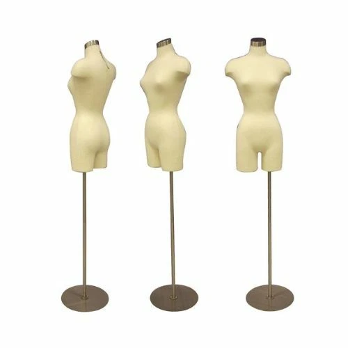 AMERICAN DRESS FORMS Adult Female Dress Form Mannequin Off White Pinnable Torso with Round Metal Base