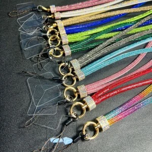 Keychain Diamond Crystal Anti-lost Rope Glitter Wrist Straps  Phone Accessories - Photo 1 sur 14