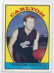 1968 A Scanlens # 23 Gordon COLLIS Carlton Near Mint - Picture 1 of 1