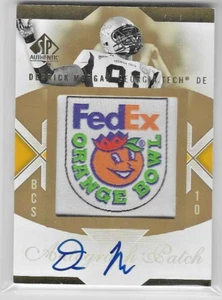 2010 DERRICK MORGAN SP Authentic Auto Orange Bowl Patch #BCS-DM Georgia Tech - Picture 1 of 2