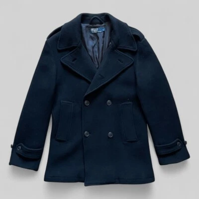 Polo Ralph Lauren Men’s Black Wool Double-Breasted Pea Coat – Size L - Image 1 of 4