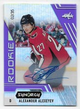 20/21 UPPER DECK SYNERGY ROOKIES PURPLE AUTOGRAPH #112 Alexander Alexeyev #2/35