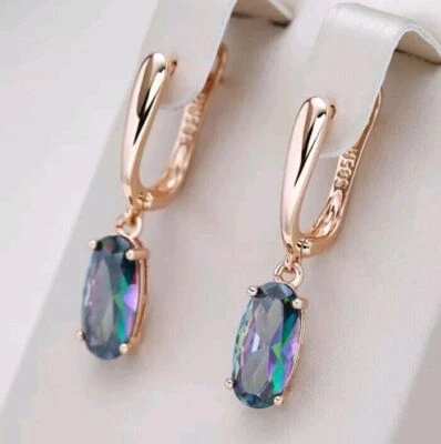 Luxus Ohrringe, Ohrhänger 585 Rolled Roségold überzogen 585 RG gestempelt mit CZ - Bild 1 von 4