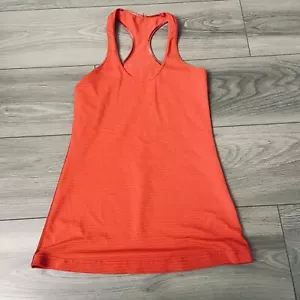 Lululemon Cool Racerback Red/Pink Tank Top Womens Size 2 Striped - Picture 1 of 5