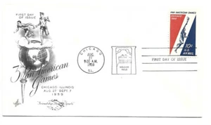 C56 Juegos Panamericanos Chicago 1959 ArtCraft FDC - Imagen 1 de 1