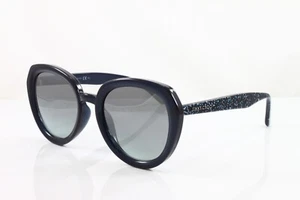 Jimmy Choo Sunglasses Women's Round Mace/S JOJ Matte Blue Glitter 53mm NEW! - Picture 1 of 2
