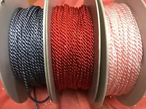 twisted cording 1/8" rayon 3mm cord 3yds made in France assorted - Picture 1 of 5