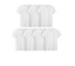 Fruit of the Loom Boys Undershirts, 7 Pack White Cotton Crew T-shirts,Size S 6-8 - Picture 1 of 4
