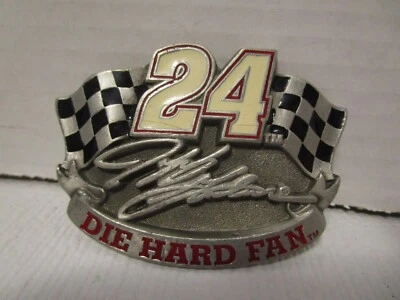1997 Pure Pewter Jeff Gordon Die Hard Fan 3" Hebilla de cinturón J.G. Motorsports Inc. Foto 1 de 3