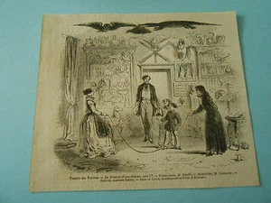 Gravure 1848 - Théatre Le Pouvoir d'une Femme acte 1er - Picture 1 of 1