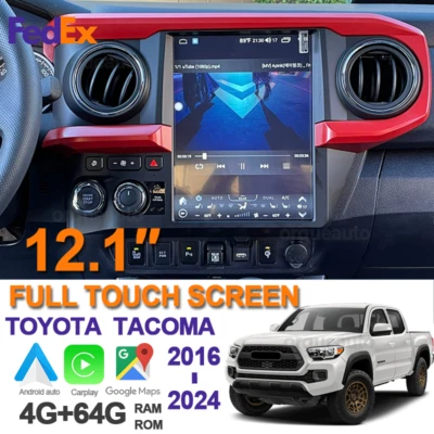 Radio de 12,1" para Toyota Tacoma 2016-2023 estilo Tesla pantalla estéreo GPS navegación 4+64 g Foto 1 de 4