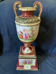 Antique 19th century Royal Vienna Porcelain Vase  Signed Kaufmann 24” - Picture 1 of 14